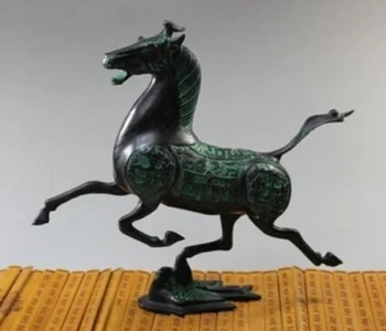 Cupru Alama CHINEZĂ meserii din Asia Rafinat Chineze Vechi de ALAMĂ statuie calul zbura înghiți Cifre sculptura