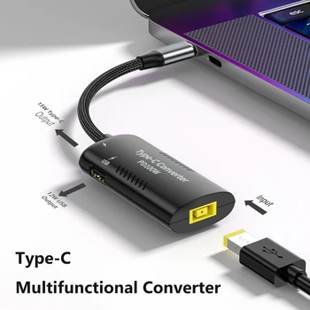 PD 100W USB de Tip C Adaptor Convertor Incarcator Pentru Lenovo Thinkpad/Samsung Note/Surface Pro Pătrat de sex Feminin la USB Adaptor C
