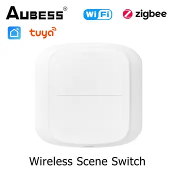 2 Banda Tuya WiFi/ZigBee Wireless 6 Scena Smart Switch Buton Controler Baterie De Automatizare Scenariu Comutator