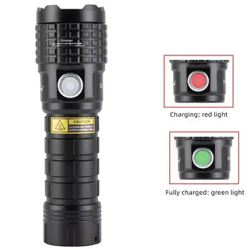 Alonefire X41 Lanterna LED-uri P50+Rosu Zoom Lanternă Reîncărcabilă Brichetă de 21700 Baterie pentru Camping,de Auto-apărare