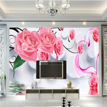 beibehang personalizate personalizate tapet 3D stereo curat minimalist trandafiri peretele din fundal,tapet pentru pereți 3 d