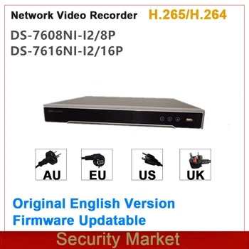 Original Hikvision Internation Versiune Embedded Plug & Play 4K POE NVR 8CH și 16CH DS-7608NI-I2/8P DS-7616NI-I2/16P H. 265/H. 264