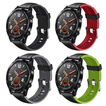Dublu Silicon Culoare Curea de mână pentru Huawei Watch GT Trupa Sport Curea pentru Huawei gt2 46mm accesorii ceas / Onoare ceas Magic