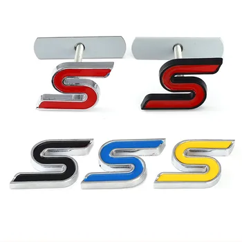 3D Metal S-Grila Fata Crom Emblema, Insigna Masina Autocolante, Decalcomanii pentru Ford Focus, Fiesta, Ecosport Kuga Mondeo Everest Styling Auto
