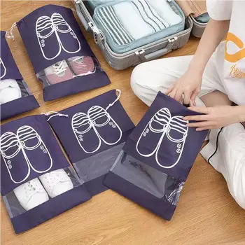 10buc Pantofi Sac de Depozitare Organizator Dulap Non-țesute de Călătorie Portabil Sac Impermeabil Buzunar Îmbrăcăminte Clasificat Agățat Sac