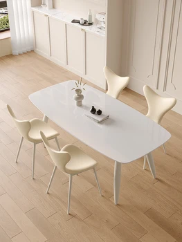 Lumina extravagante rock placă de masă Nordic crema stil masă, scaun combinație de modern, simplu de uz casnic masa