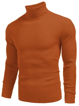 2023 oameni noi e cald pulover cu guler bine se potrivesc topuri tricot barbati maneca lunga culoare solidă toamna iarna bluze pulovere de epocă