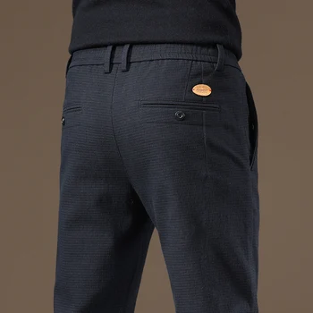 Primavara Toamna Design Casual Barbati Pantaloni Slim din Bumbac Pantaloni Pantaloni Drepte Modei Masculine Întinde de Afaceri Plus Dimensiune 28-38